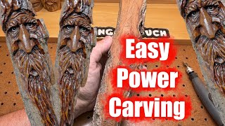 Easy and quick spirit out of cottonwood bark and teak oil finish KutzallDremel 4000 [upl. by Bloomer765]