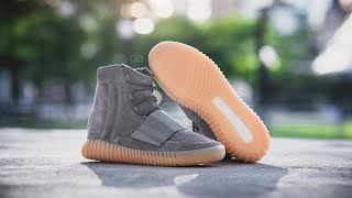 Adidas Yeezy Boost 750 quotGrey Gumquot Closer Look [upl. by Amitarp86]