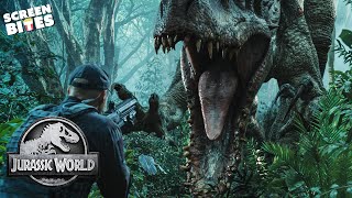 Indominus Rex vs Park Security  Jurassic World 2015  Screen Bites [upl. by Kiona581]