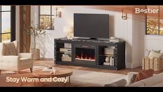 Electric Fireplace TV Stand with 7 Color LED Light for TVs up to 70quot [upl. by Nnyw]