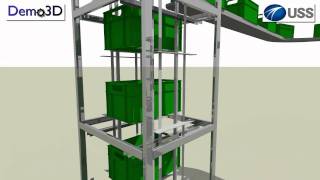 Demo3D USS Vertical Indexing Conveyor [upl. by Goodwin]