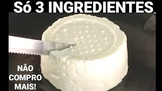 COM APENAS 3 INGREDIENTES FIZ O MEU QUEIJO CASEIRO BEM MOLHADINHO [upl. by Farrand864]