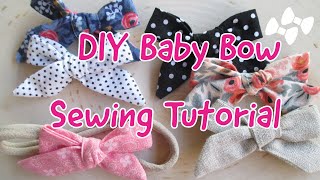 10 Minutes Sewing Project Baby Bow Sewing Tutorial NO PATTERN NEEDED  Laço para Bebês [upl. by Luci914]