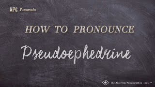 How to Pronounce Pseudoephedrine Real Life Examples [upl. by Kaete267]