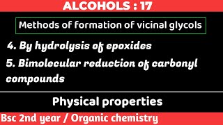 Methods of formation of vicinal glycols  02  Alcohols  Bsc 2nd year organic chemistry [upl. by Alon]