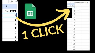 List all days in a month with 1 Click googlesheets [upl. by Torre]