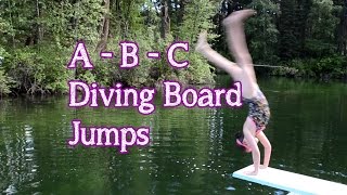 ABC Jumps amp Gymnastics On Diving Board  Bethany G [upl. by Winn]