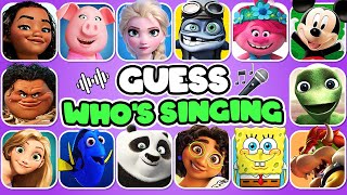 Guess The CHARACTER by SONG  Moana Elsa Crazy Frog Mickey Mouse SpongeBob Kung Fu Panda Poppy [upl. by Bechler]