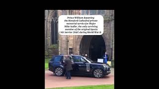 Prince William departing the Hereford Cathedral private memorial service for Major Mike Sadler [upl. by Nevur]