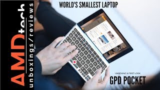 GPD Pocket Unboxing amp First Look Worlds Smallest Laptop [upl. by Ardnat]