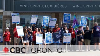 LCBO workers hit picket lines for 1st day of strike [upl. by Picco101]