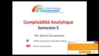 Comptabilité Analytique S3 partie 1 quot introduction quot [upl. by Minica]