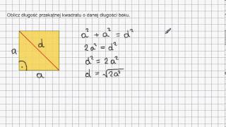 Długość przekątnej kwadratu [upl. by Etnoid]