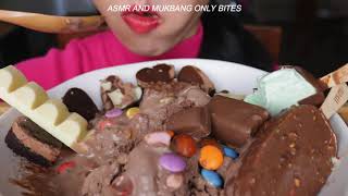 Lychee  ASMR LOADED CHOCOLATE ICE CREAM SUNDAE ONLY BITES [upl. by Yzdnil91]