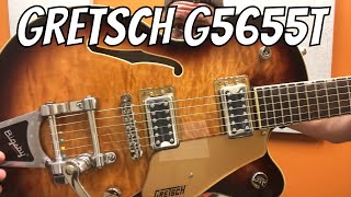 Gretsch G5655TQM Electromatic Center Block Jr SingleCut Quilted Maple with Bigsby  Sweet Tea [upl. by Lecia]