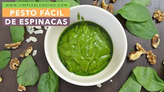 PESTO DE ESPINACAS FÁCIL  Receta de pesto de espinacas  Pesto de espinacas casero [upl. by Ivzt]