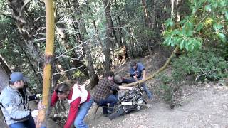 Beanre films a recovery of an antique motorcycle that crashed and went over a cliff [upl. by Pisano]