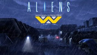 WEYLAND  YUTANI CORP Terraform Colony base  Dark Ambience  RainSoundscape  1 HOUR [upl. by Yelrah851]