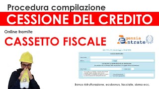 Procedura cessione del credito Cassetto Fiscale Agenzia Entrate bonus ristrutturazione ecobonus [upl. by Moody]