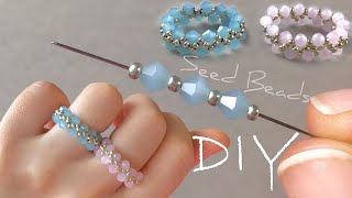 Beaded Rings Tutorial How to Make Ring With Beads [upl. by Stronski]