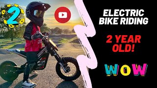 Electric bike riding toddler  Kuberg Start kids e bike skills 🤔 [upl. by Anazus]