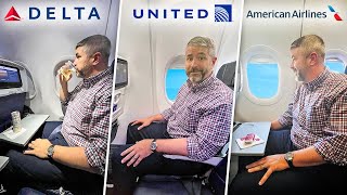 Is PREMIUM ECONOMY Worth It In The USA Delta vs American vs United [upl. by Karmen]