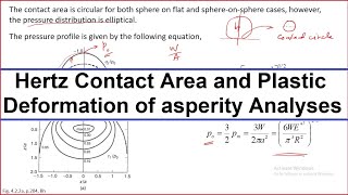 Tribological Systems Design  Lecture 14  Hertzian Contact Area Equation Plastic Contact Equation [upl. by Nadual]