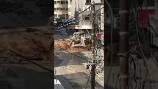 Israeli bulldozing the streets of Jenin  for the second day running [upl. by Filomena]