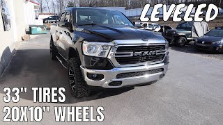 SIMPLE LEVELING 2019 Ram 1500 w 20X10quot Wheels amp 33quot Nittos [upl. by Sperling404]