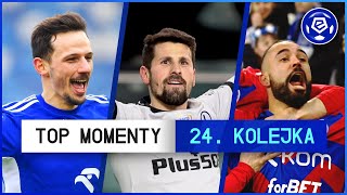 TOP MOMENTY 24 kolejki  Ekstraklasa  202122 Komentarz [upl. by Enneirda478]