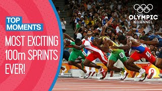 The most exciting 100m races in Olympic history  Top Moments [upl. by Thaxter]