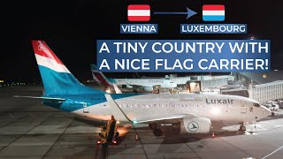 TRIPREPORT  Luxair ECONOMY  Vienna  Luxembourg  Boeing 737700 [upl. by Ambrosius]