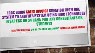 idoc using sales invoice creation from one system to another system using idoc technology in sap ecc [upl. by Quennie241]