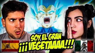 ESPAÑOLES REACCIONAN A DRAGON BALL SUPER DOBLAJE LATINO 💥VEGETA VS GOKU BLACK🔥LATINO VS CASTELLANO🔥 [upl. by Yhtomiht256]