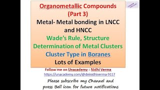 Metal Metal bonding in LNCC and HNCC Wade’s Rule Cluster Type in Boranes [upl. by Atikcir]