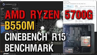 AMD Ryzen 7 5700G Cinebench R15 benchmark  Asus Tuf Gaming B550MPlus  WD Blue  Crucial Pro 32GB [upl. by Leumel]