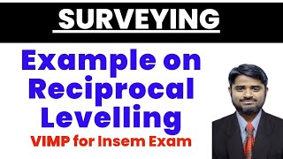 Example on Reciprocal Levelling I VIMP for Insem Exam SPPU [upl. by Sancha]