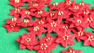 ROYAL ICING POINSETTIA FLOWERS HANIELAS [upl. by Ettenej]