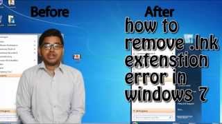 how to remove lnk extension error in windows 7 [upl. by Baggott]