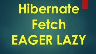 14 Hibernate Tutorial  Fetch EAGER LAZY [upl. by Nevek]