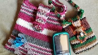 Rainbow Loom Bag Tutorial 2 Sizes with Charms [upl. by Ap]