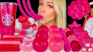 ASMR DRAGONFRUIT JELLY MUKBANG STARBUCKS DRAGONFRUIT DRINK NERD ROPES CANDY DRAGONFRUIT BOWL 먹방 [upl. by Ferri]