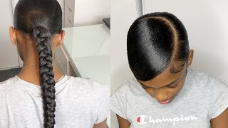 Low side swoop braided ponytail  tutorial [upl. by Reklaw]