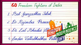 60 freedom fighters of India  List of Indian freedom fighters [upl. by Alram479]