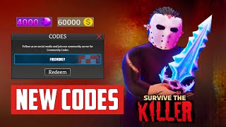 NEW ALL WORKING CODES FOR SURVIVE THE KILLER CODES ROBLOX SURVIVE THE CODES [upl. by Abad258]