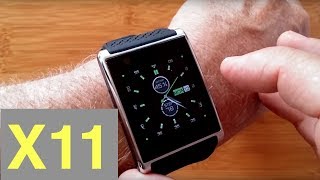 X11 Square Curved Android 51 Front Facing Camera Smartwatch Unboxing amp Review [upl. by Woods]