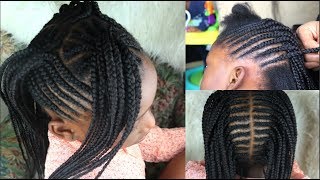 KIDS CORNROWS HAIRSTYLE  QUICK AND EASY [upl. by Sirromal]