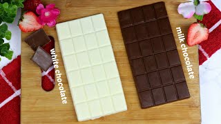 অল্প উপকরনে ২ রকমের চকলেট রেসিপি  Milk ChocolateWhite Chocolate Recipe  Homemade Chocolate Recipe [upl. by Tade]