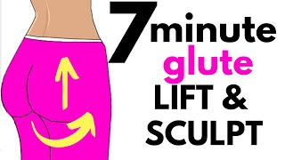 HOME WORKOUT  7 MINUTE GLUTES WORKOUT FOR WOMEN  QUARANTINE WORKOUT HOURGLASS CHALLENGE [upl. by Alber]