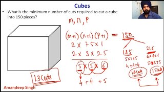 Cubes Part3  Minimum no of cuts required to cut a cube in N pieces  CAT XAT SNAP NMAT CMAT [upl. by Worrad]